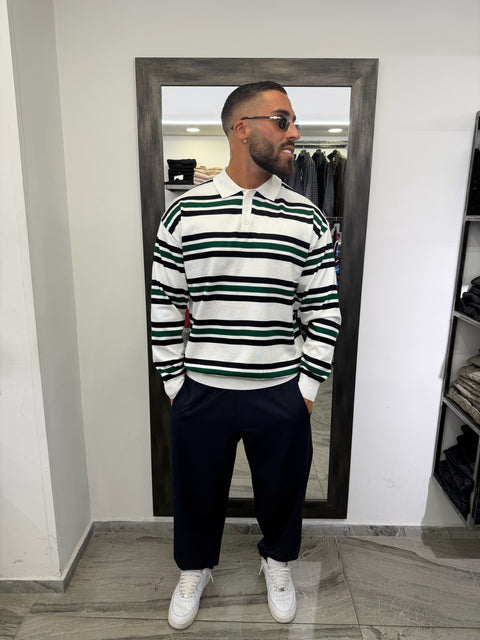 POLO RIGHE MANICA LUNGA
