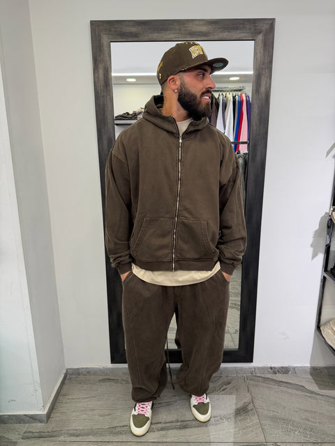 FELPA CAPPUCCIO ZIP SLAVATA