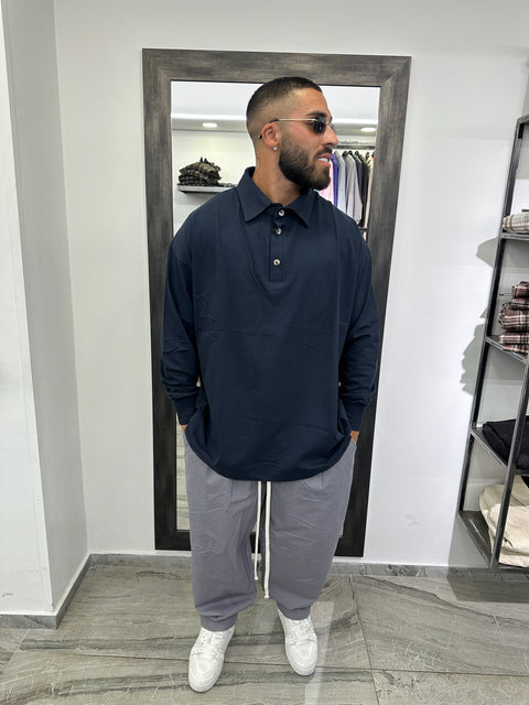 POLO OVER MANICA LUNGA