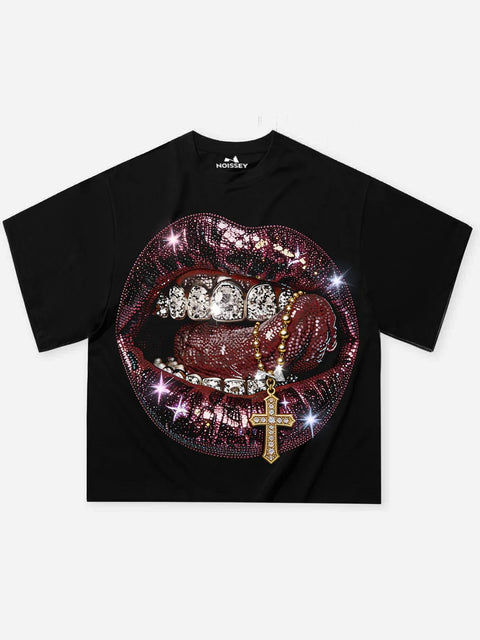 T-SHIRT NOISSEY RHINESTONE LIPS