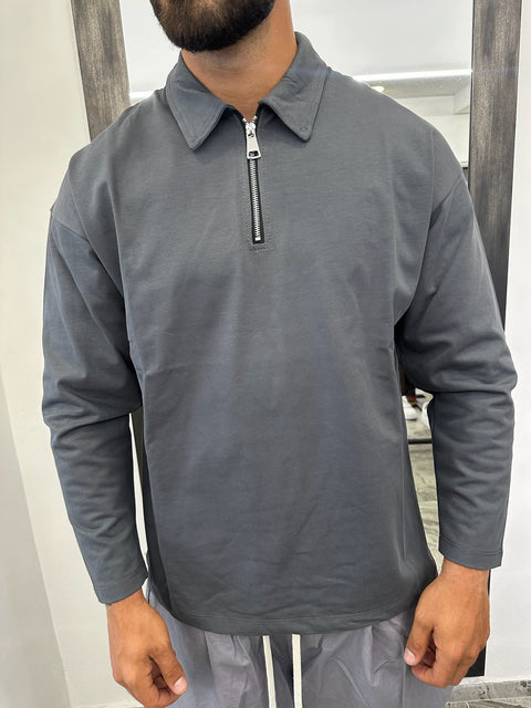 POLO ZIP MANICA LUNGA