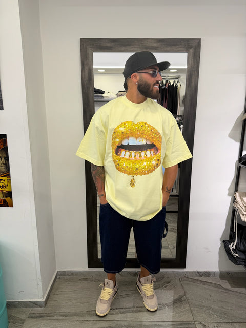 T-SHIRT YELLOW GEM LIP