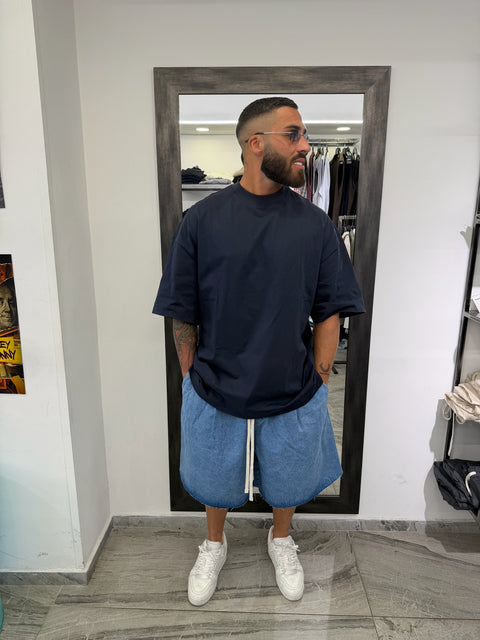 BERMUDA OVER DENIM TAGLIO VIVO