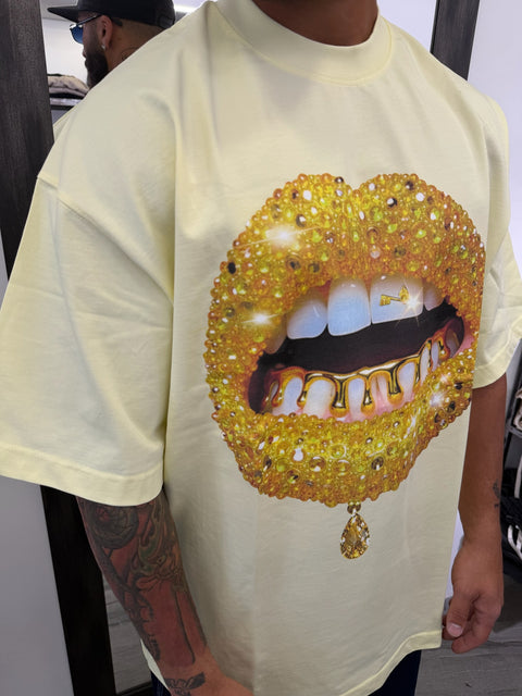 T-SHIRT YELLOW GEM LIP