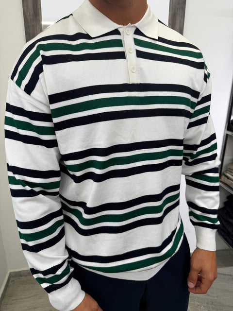 POLO RIGHE MANICA LUNGA