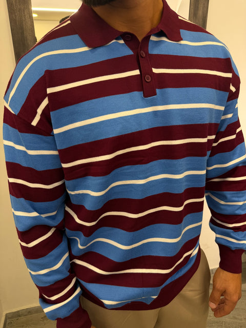 POLO RIGHE MANICA LUNGA