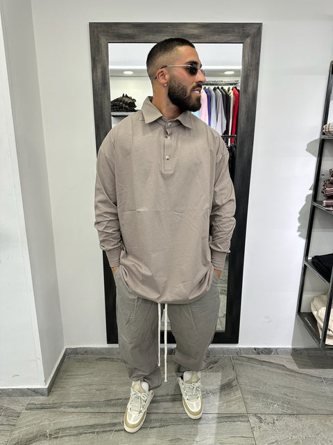 POLO OVER MANICA LUNGA